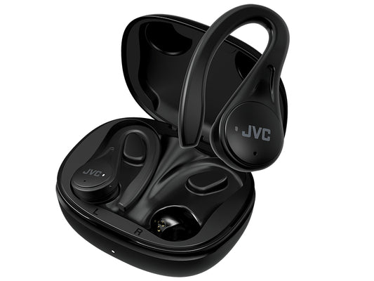 Auscultadores Bluetooth JVC HA-EC25T com caixa de carregamento/ Autonomia 7.5h/ Preto
