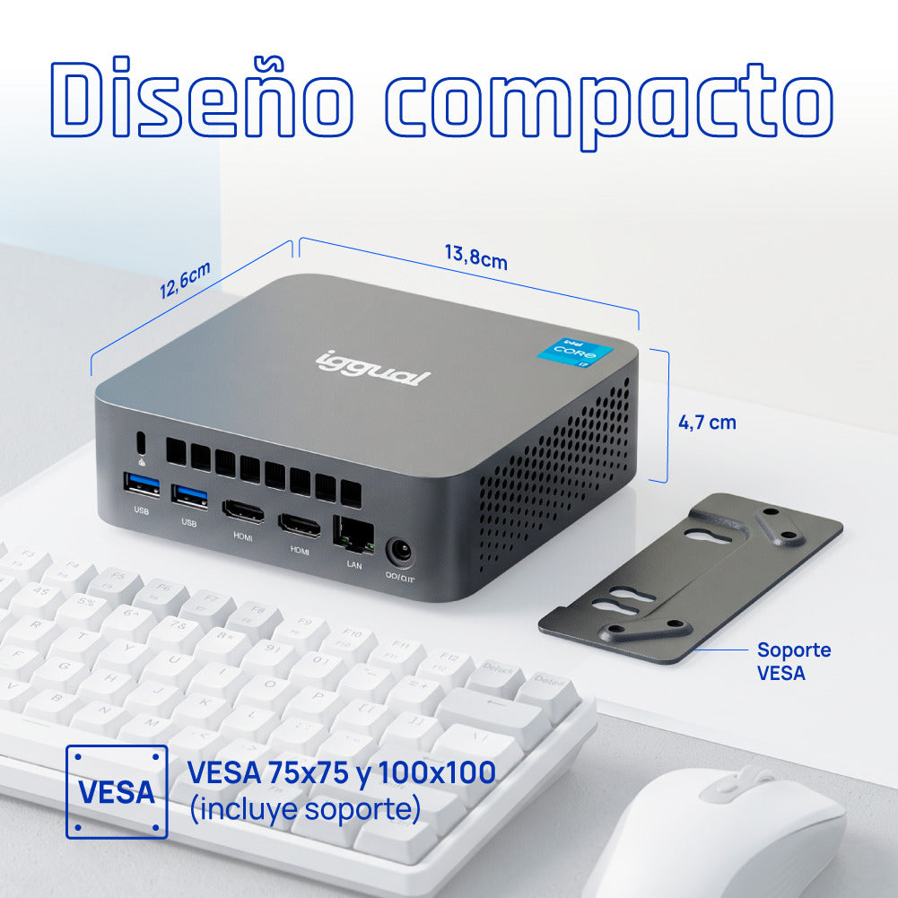 Computador iggual MiniPC Teseracto i5 1235U 16+512 2HDMI W11P - imagem 13