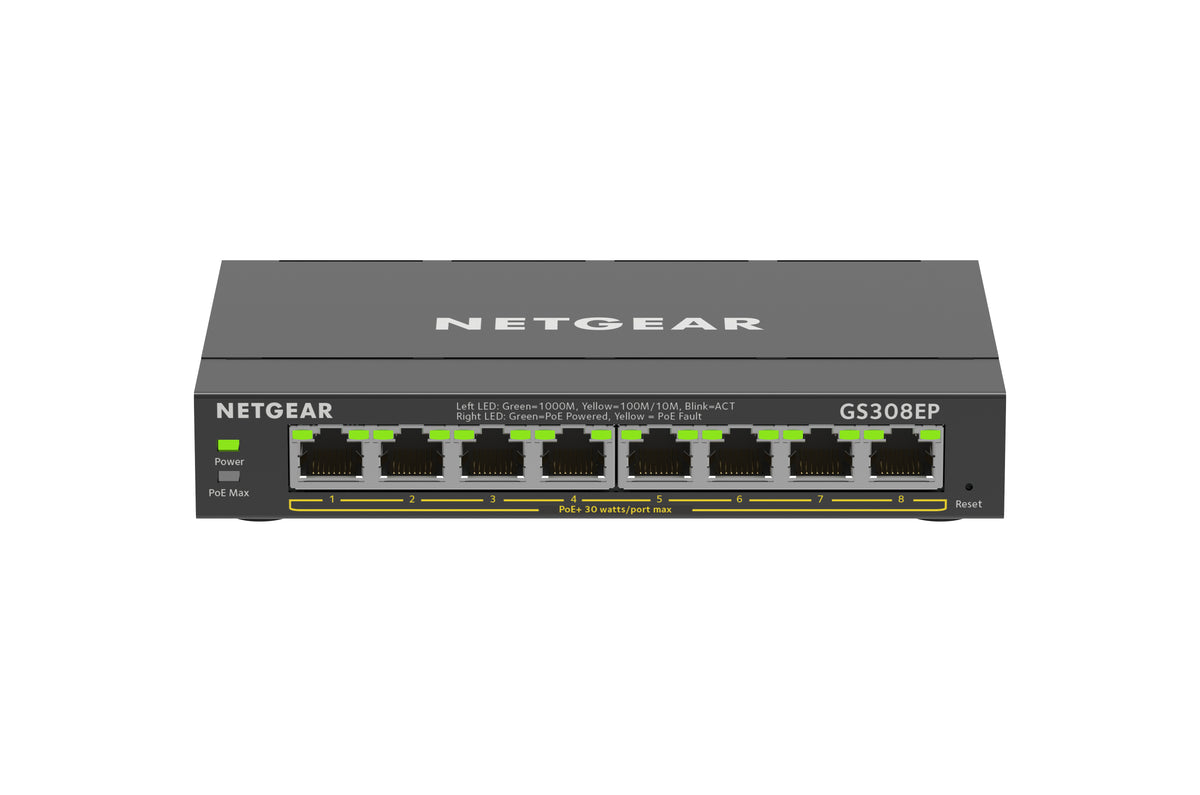 Switch Netgear GS308EP / GS308EP-100PES preto - imagem 4