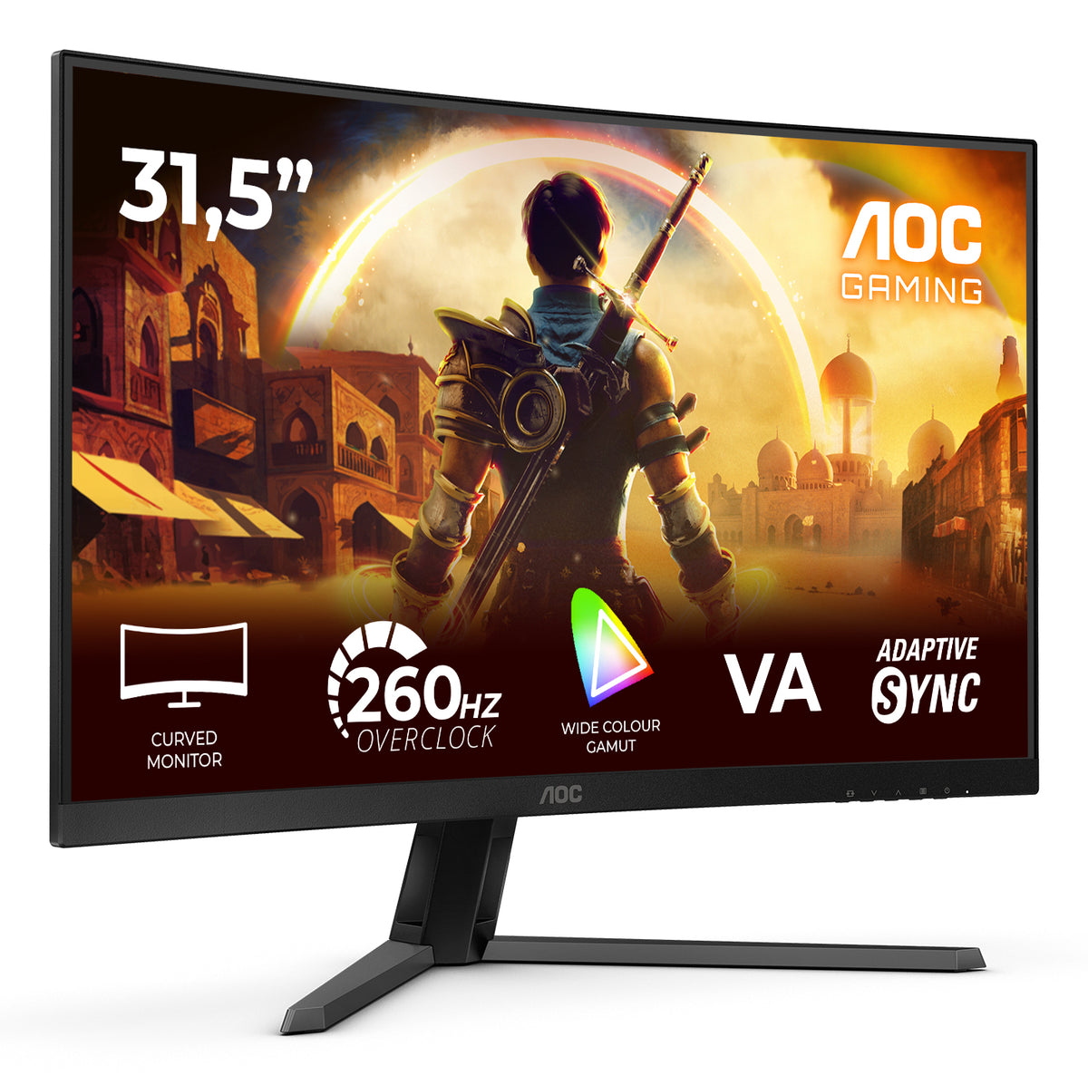 AOC C32G42ZE monitor curvo de jogos de 31,5" / Full HD / 0.3ms/ 240Hz/ VA / Preto