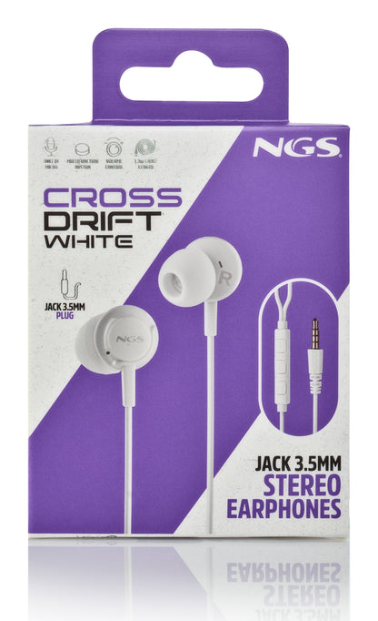 Auscultadores NGS Auricular CROSSDRIFT Branco cable JACK 3.5 Mm - imagem 12