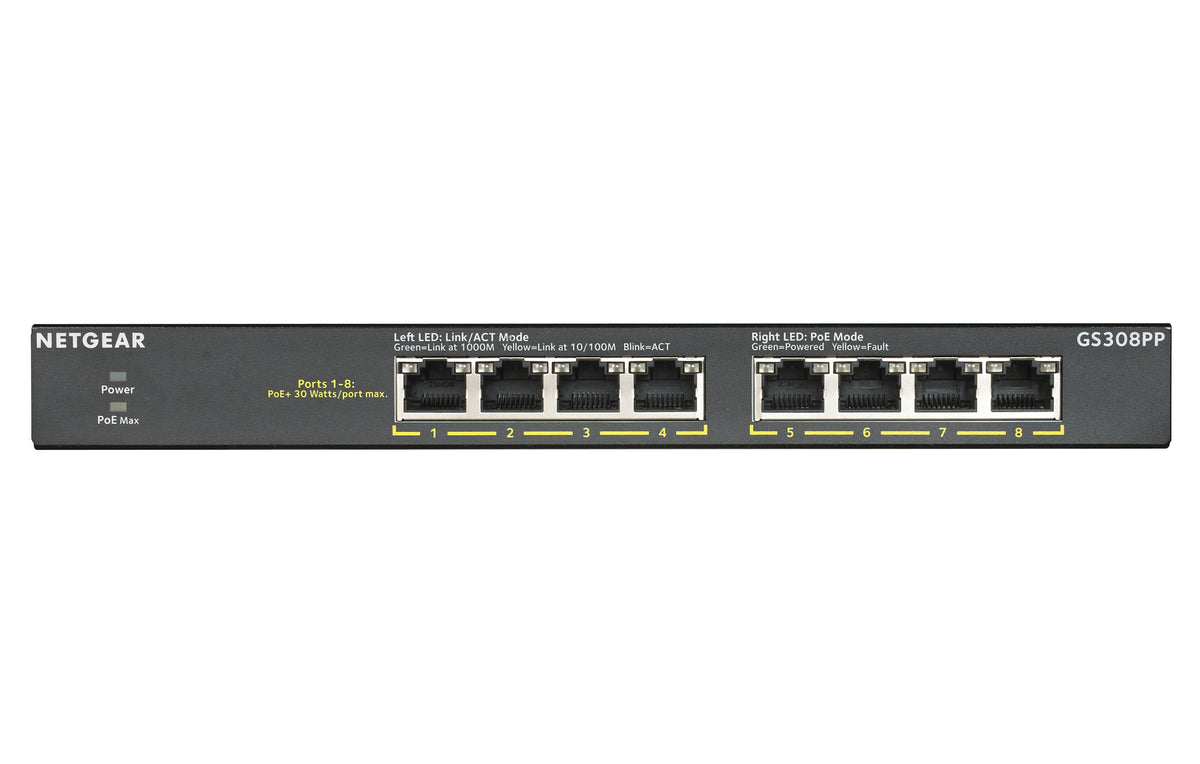 Switch Netgear GS308PP / GS308PP-100EUS preto