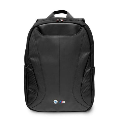 MOCHILA BMW Carbono&Couro Tricolor na laptop 16'' - PRETO