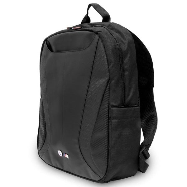 MOCHILA BMW Carbono&Couro Tricolor na laptop 16'' - PRETO