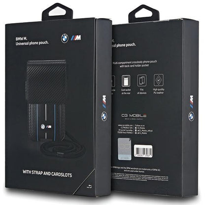 SACO BMW BMPSP15XMSCAKL Bolsa Carteira PRETO/black Carbono Riscas Azuis