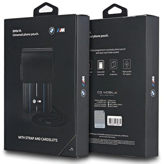 SACO BMW BMPSP15XMSCAKL Bolsa Carteira PRETO/black Carbono Riscas Azuis