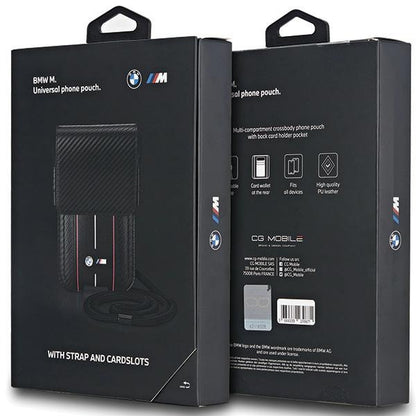 SACO BMW BMPSP15XMSCAKR Bolsa Carteira PRETO/black Carbono Riscas Vermelhas