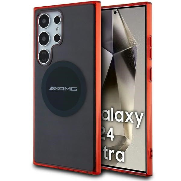 Capa hardcase transparente bicolor MagSafe Galaxy S24 Ultra – Preta