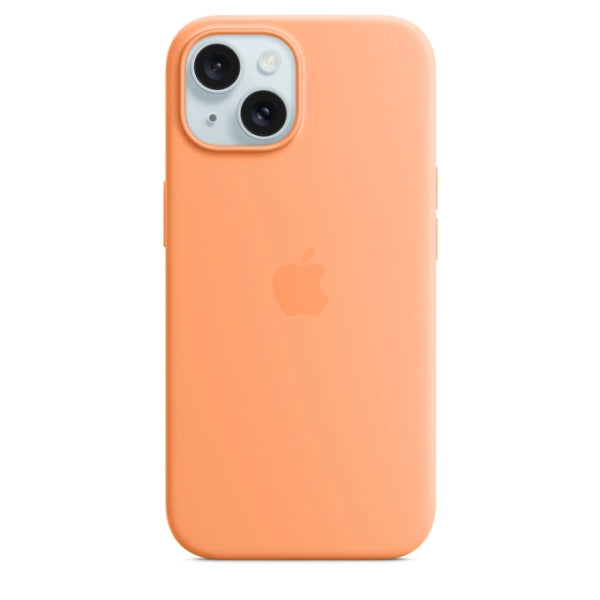 Capa de silicone Apple MT0W3ZM/A para iPhone 15 - Sorvete de Laranja (Orange Sorbet)