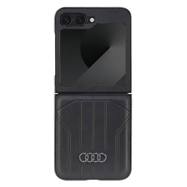 Capa rígida Audi em couro sintético com MagSafe para Z Flip6 F741, preto
