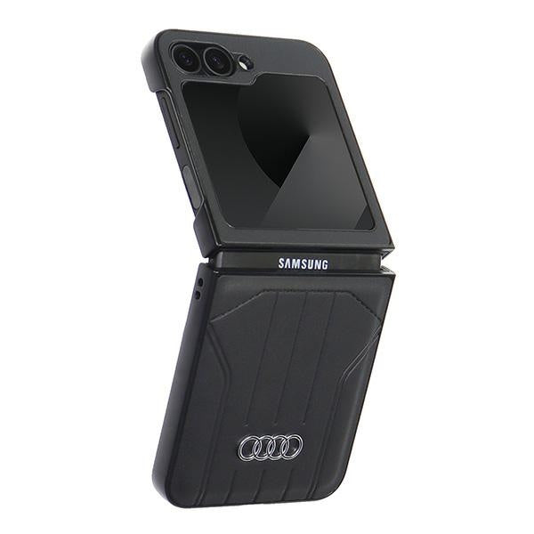 Capa rígida Audi em couro sintético com MagSafe para Z Flip6 F741, preto