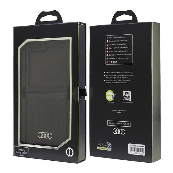Capa rígida Audi em couro sintético com MagSafe para Z Flip6 F741, preto