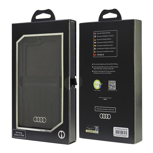 Capa rígida Audi em couro sintético com MagSafe para Z Flip6 F741, preto