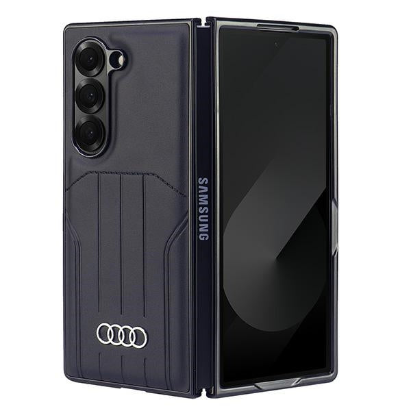 Capa rígida Audi em couro sintético com MagSafe para Z Fold6 F956, preto