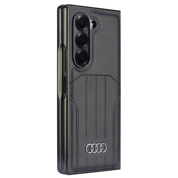Capa rígida Audi em couro sintético com MagSafe para Z Fold6 F956, preto