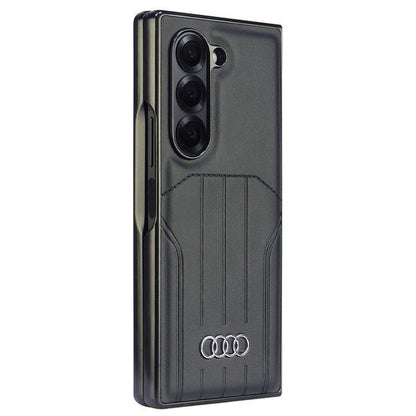 Capa rígida Audi em couro sintético com MagSafe para Z Fold6 F956, preto