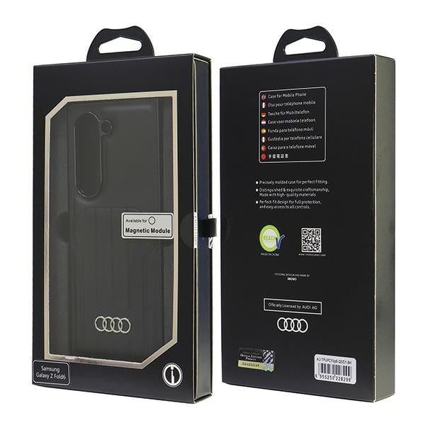Capa rígida Audi em couro sintético com MagSafe para Z Fold6 F956, preto