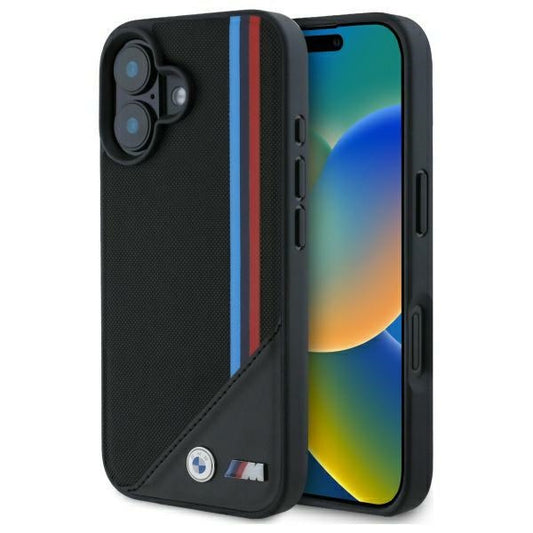 Capa BMW BMHCP16S23PUPVA | iPhone 16 6.1" | Antracite M perfurada Tricolor Detail Line