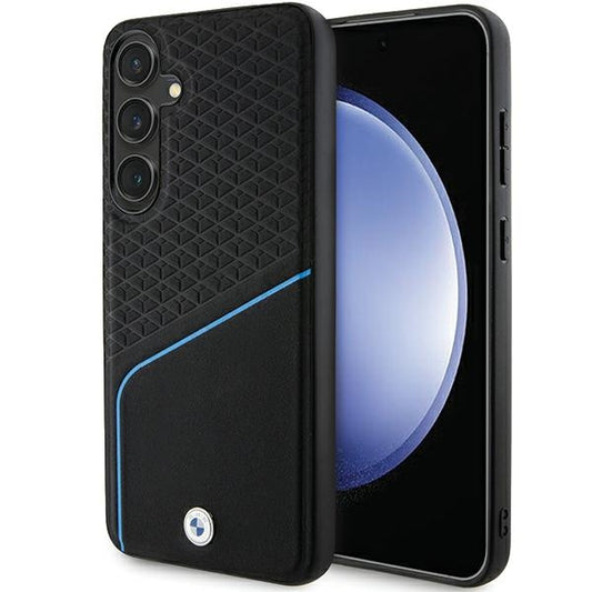 Capa BMW Signature de couro texturizado & linha MagSafe para Samsung Galaxy S24+ preta