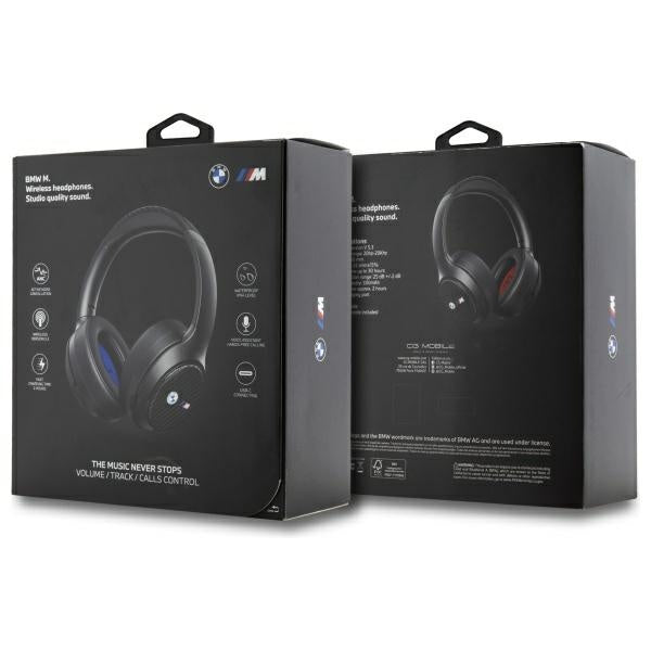 Auscultadores Bluetooth BMW ANC – Preto, Logótipos Metálicos