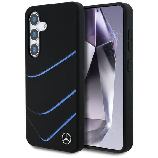 Capa silicone curvas contrastantes MagSafe Galaxy S25 – Preta