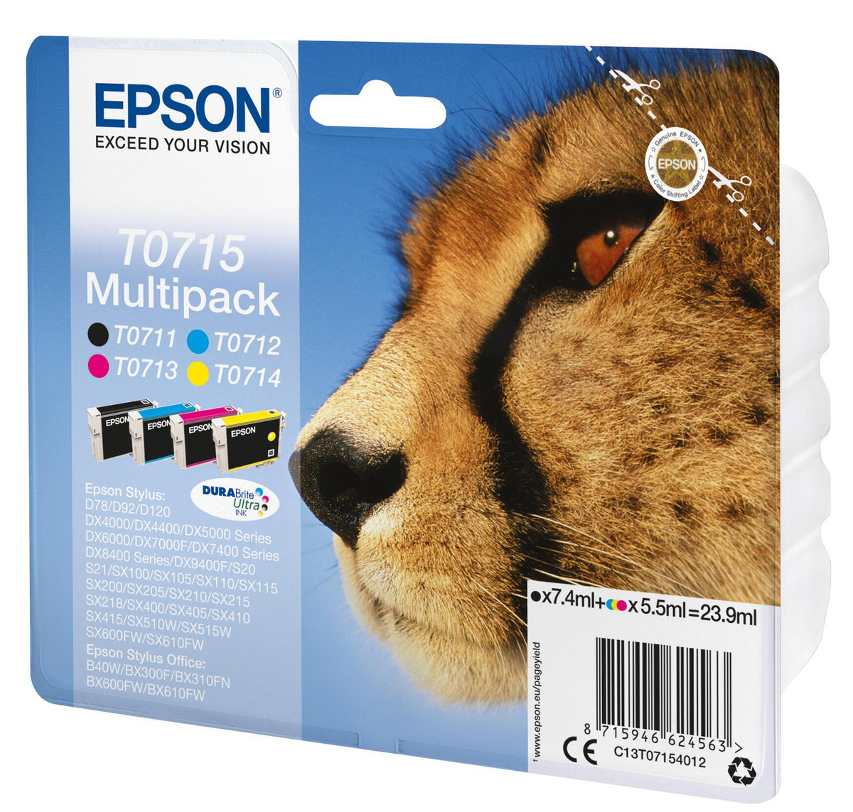 Epson Ink T0715 / C13T07154012 BK,C,M,e Multipack - imagem 3