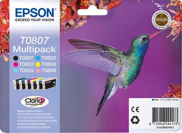 Epson Ink T0807 / C13T08074011 BK,C,M,e,LM,LC Multipack - imagem 2