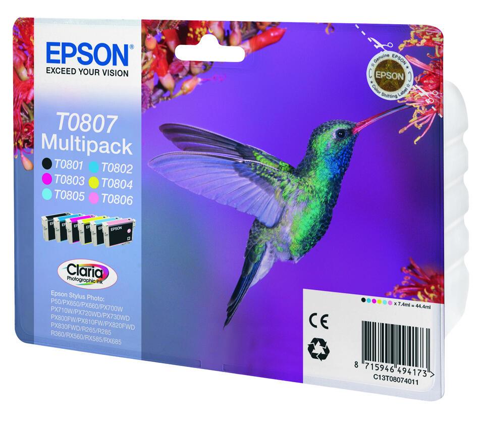 Epson Ink T0807 / C13T08074011 BK,C,M,e,LM,LC Multipack - imagem 3