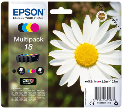 Epson Ink 18 / C13T18064012 BK,C,M,e Multipack - imagem 2