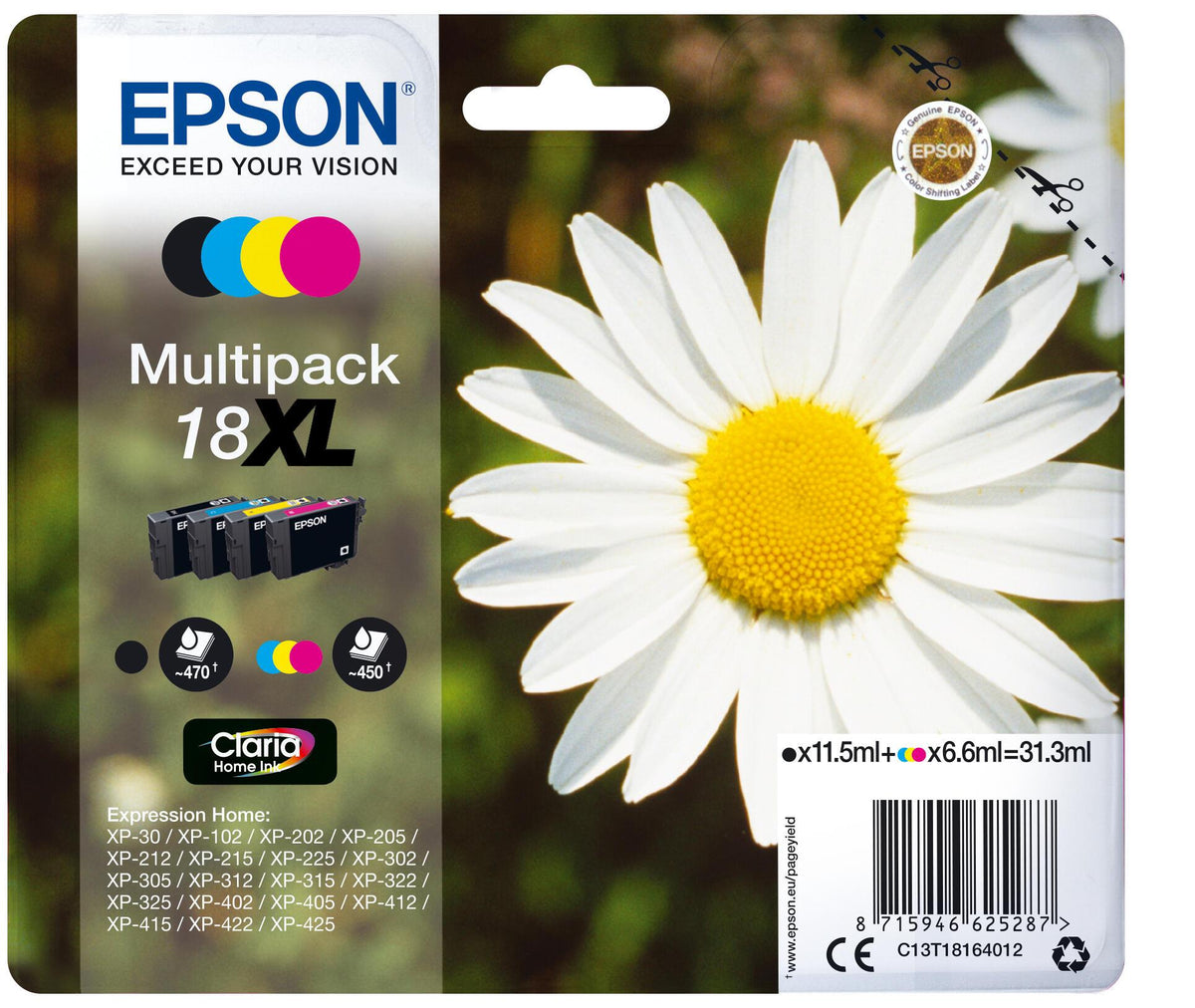 Epson Ink 18XL / C13T18164012 BK,C,M,e XL Multipack - imagem 2