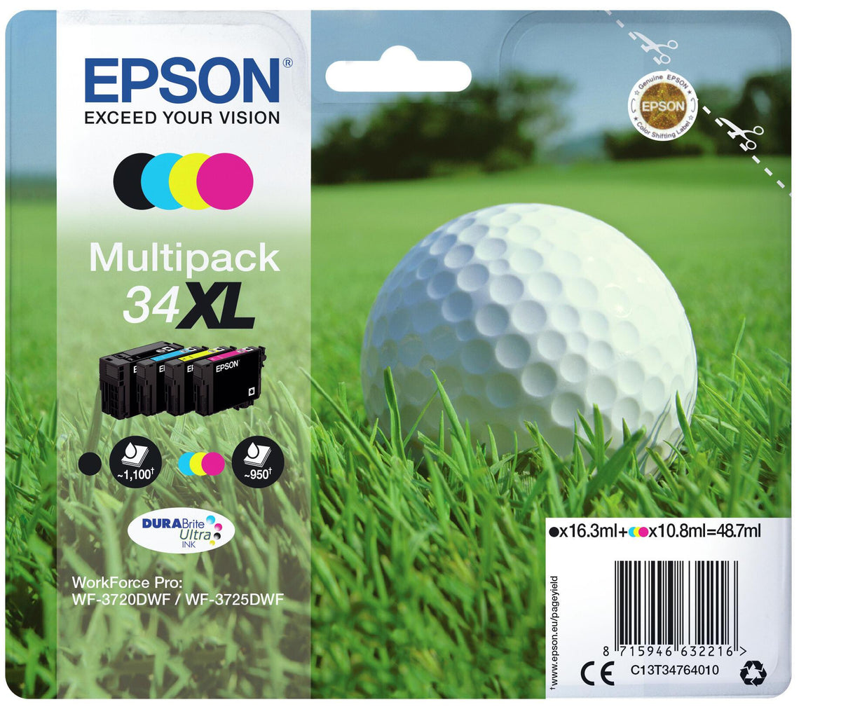Epson Ink 34XL / C13T34764010 BK,C,M,e XL Multipack - imagem 3