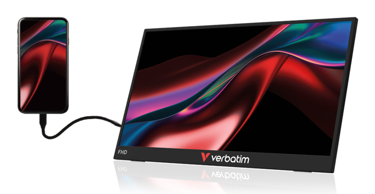 VERBATIM Monitor Portátil de Luz Tátil de 15,6" / Full HD / Multimédia / Preto