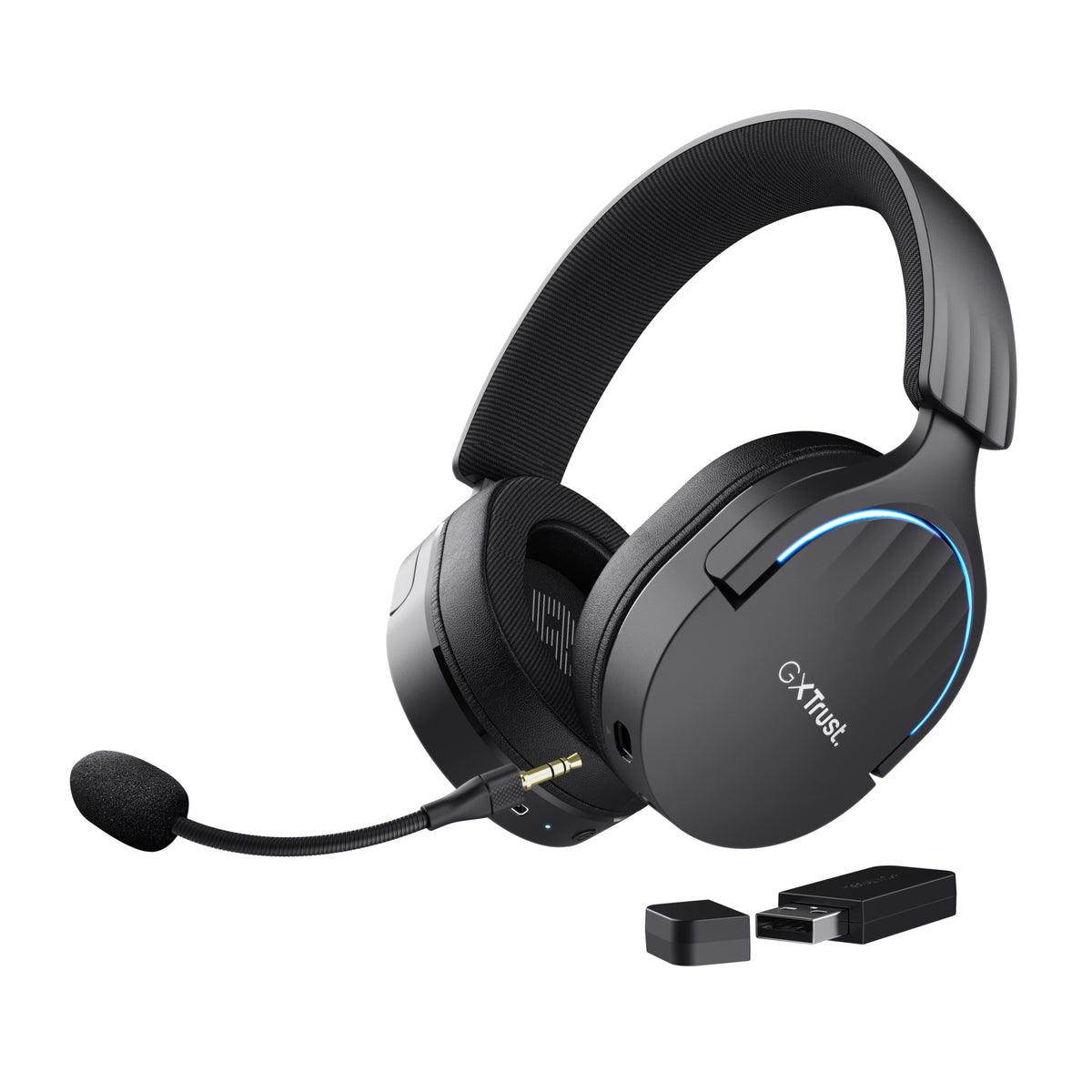 Auscultadores de jogos sem fios com microfone Trust Gaming GXT 491 Fayzo/ Bluetooth/ Jack 3.5/ Preto