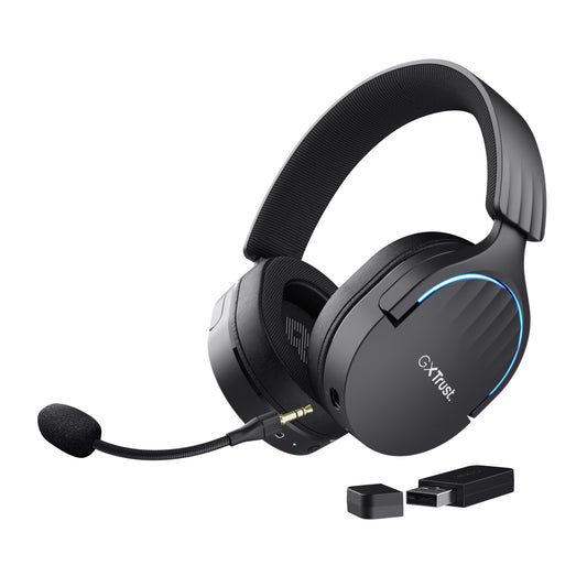 Auscultadores de jogos sem fios com microfone Trust Gaming GXT 491 Fayzo/ Bluetooth/ Jack 3.5/ Preto