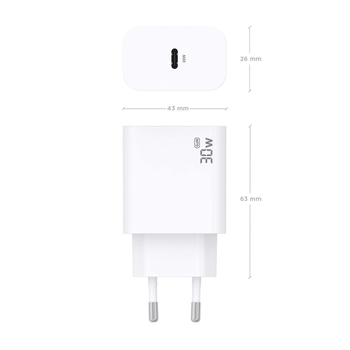 Carregador Aisens GaN 30W 1xUSB-C PD3.0 Branco - imagem 5