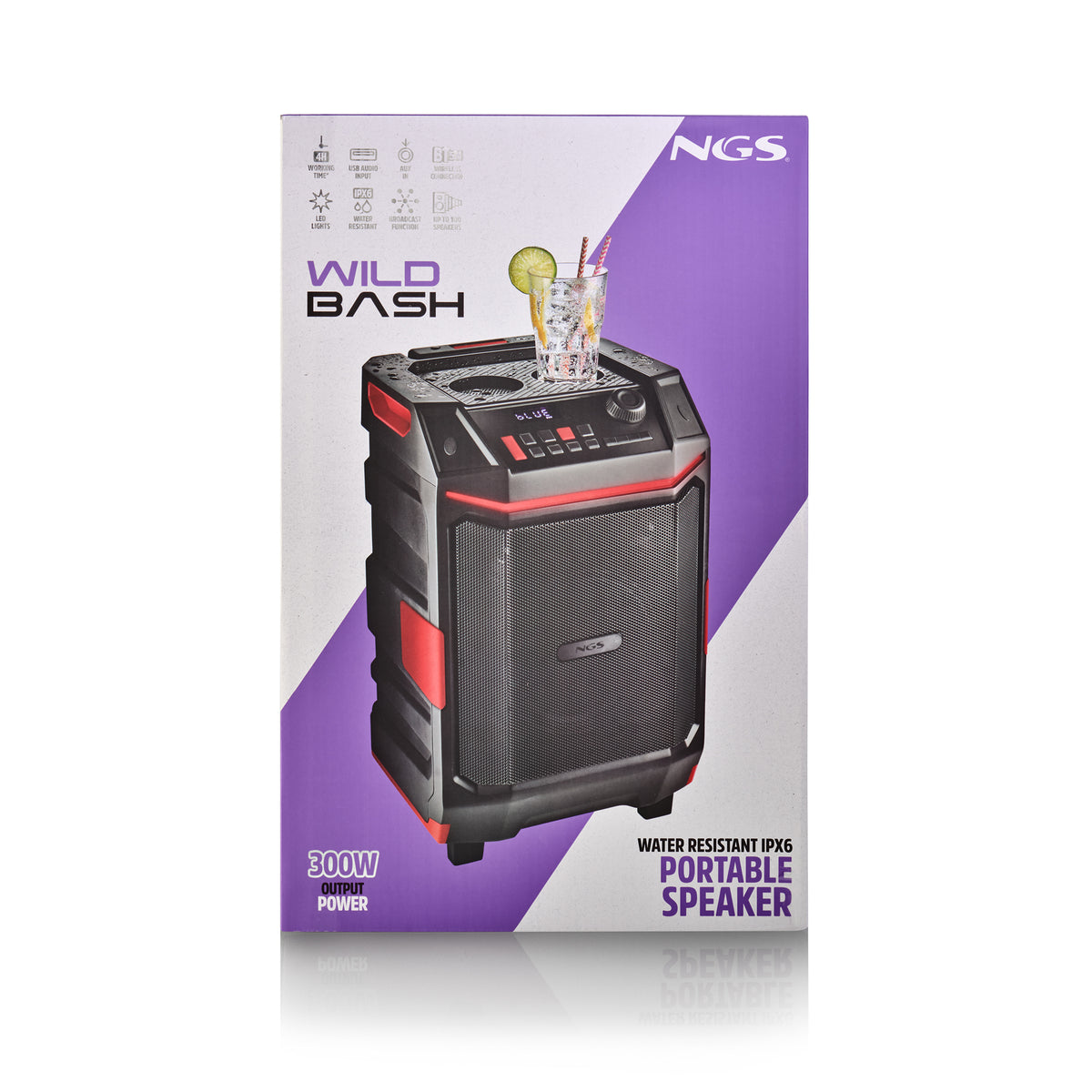 Coluna NGS Wildbash 300W Bateria recargable IPX6 - imagem 9