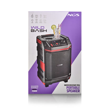 Coluna NGS Wildbash 300W Bateria recargable IPX6 - imagem 9