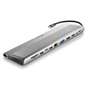WonderDock 12 Pro USB Type-C NGS Card/ 3xUSB/ 2xHDMI 4K/ 1xVGA/ 1xRJ45/ 1xLector Docking/ 1xJack 3.5/ 1xUSB Type-C PD/ cinzento