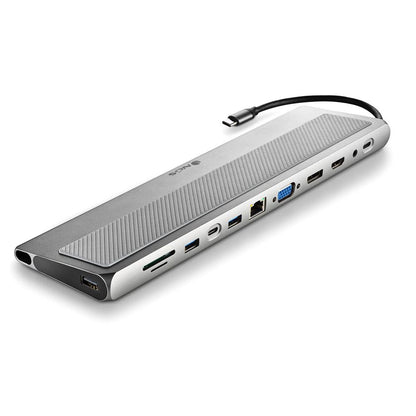 WonderDock 12 Pro USB Type-C NGS Card/ 3xUSB/ 2xHDMI 4K/ 1xVGA/ 1xRJ45/ 1xLector Docking/ 1xJack 3.5/ 1xUSB Type-C PD/ cinzento