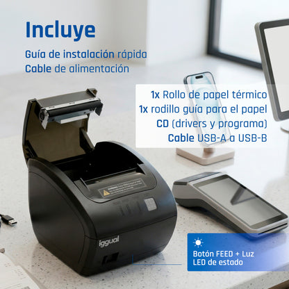 Impressora iggual térmica tickets TP EASY 80 USB+RJ - imagem 11