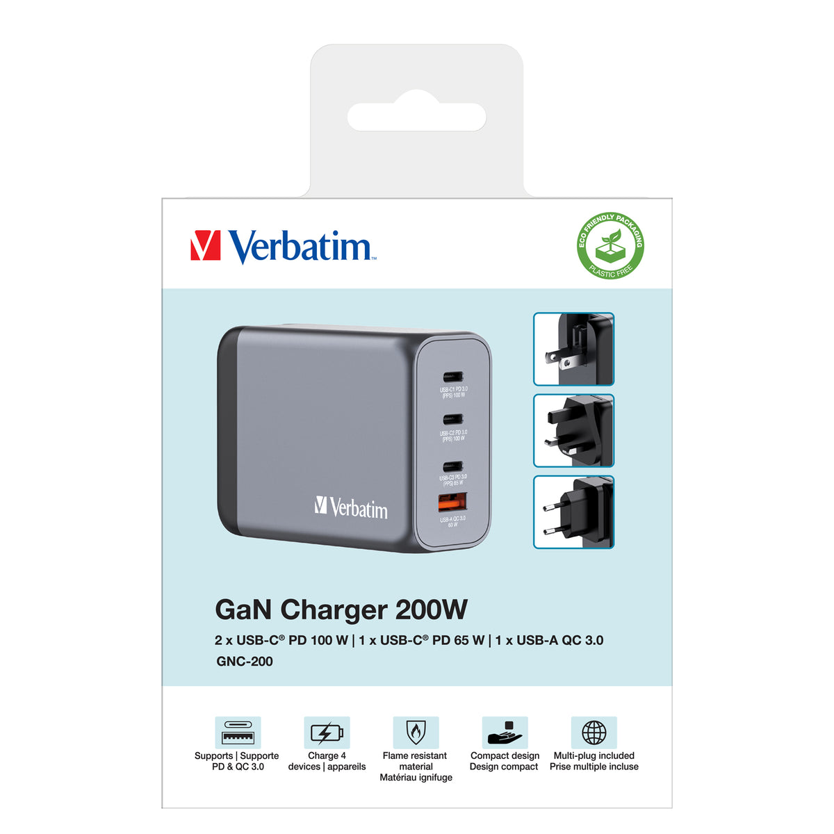 Carregador Verbatim 200W 4 Port USB-A/C / 32204 - imagem 7