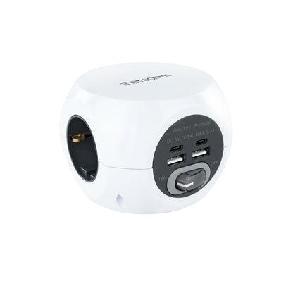 Nanocable Base de enchufes com 4 USB Branco