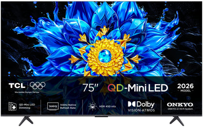 Televisão TCL TV 75P8L TV 75" UHD MINILED GOOGLETV 144HZ