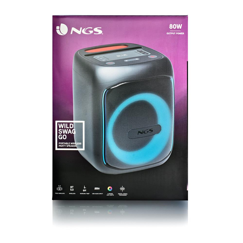 Coluna NGS Portátil BT-TWS-80W BAT-USB-AUXIN-TF - imagem 9