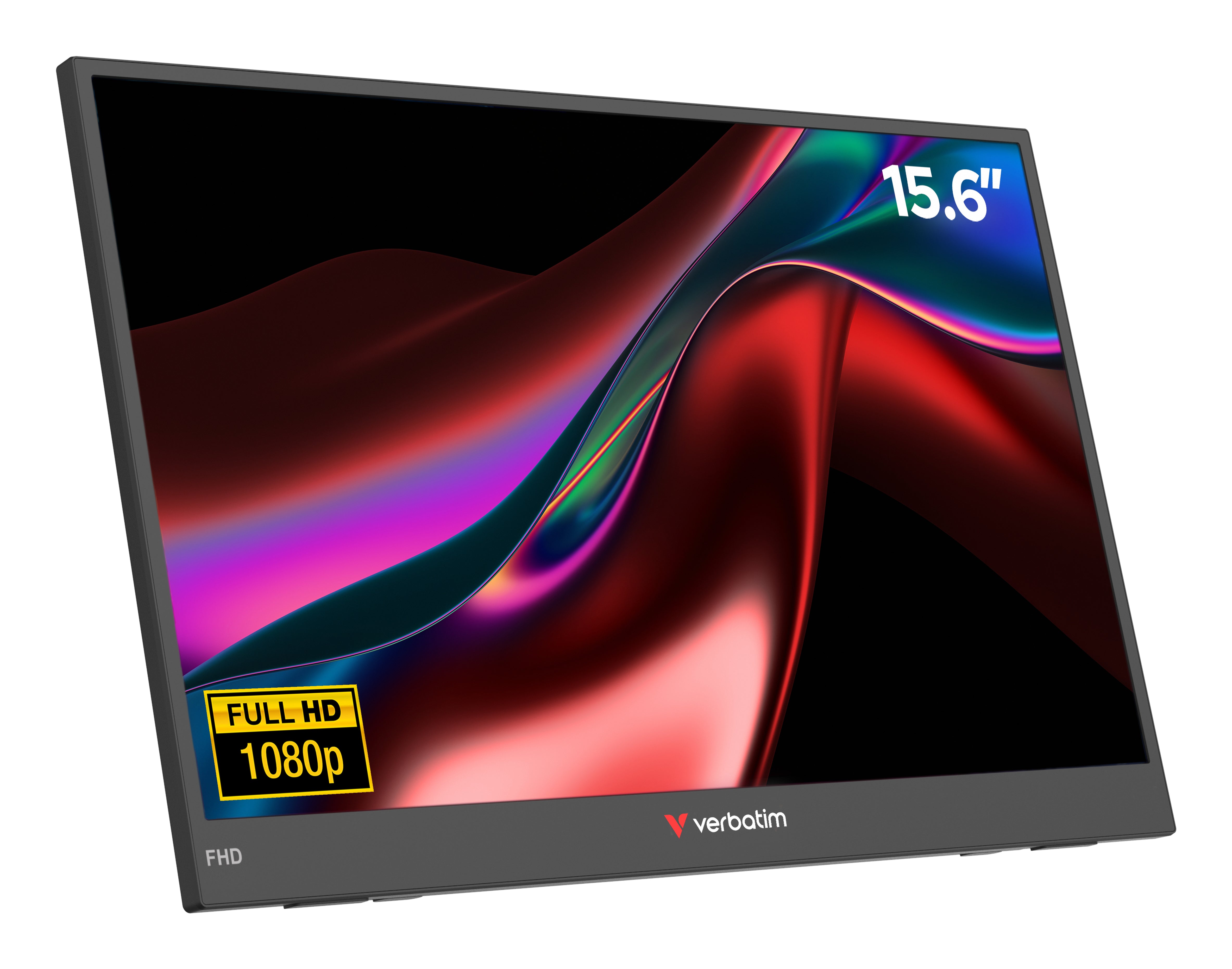 Monitor Portátil Verbatim Non-Touch Light 15.6"/ Full HD/ Multimedia/ preto