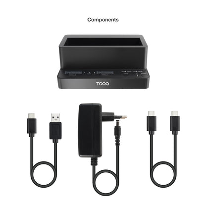 Caixa para Disco Tooq DockStation 2xSSD M.2NVMe+SATA 2.5/3.5 Clone - imagem 8