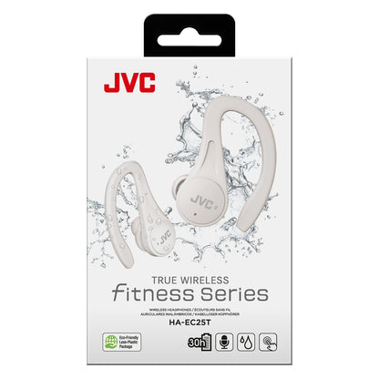 Auscultadores Bluetooth JVC HA-EC25T com caixa de acusação/ Autonomia 7.5h/ Branco