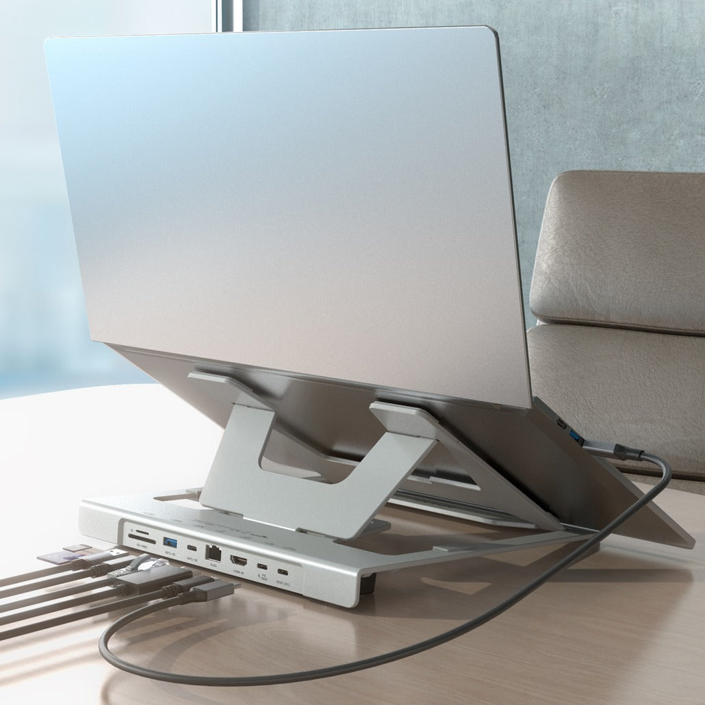 Suporte de secretária - Aisens USB Tipo C Docking ASUC-7P045-GR/ 1xUSB/ 1xUSB Tipo-C/ 1xHDMI/ 1xRJ45/ 1xLector de Cartão / 1xUSB Tipo-C PD