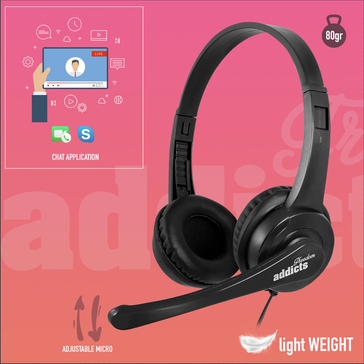 Auscultadores NGS VOX 505 Auricular+Micro USB Control Vol. Preto - imagem 9