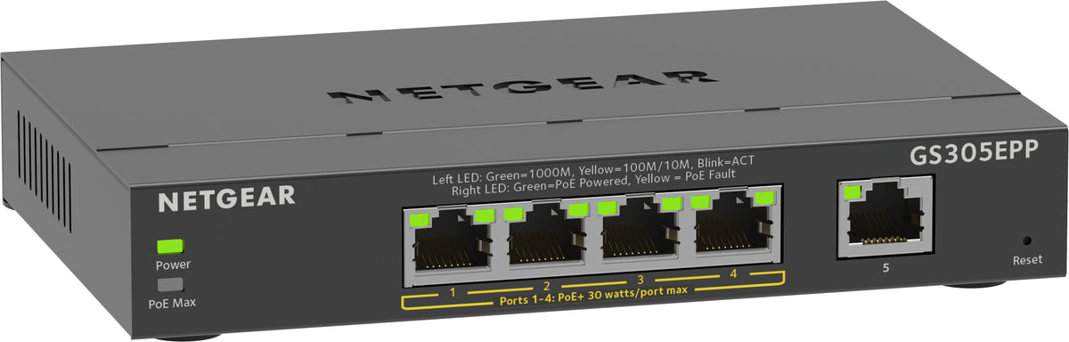 Switch Netgear GS305EP / GS305EPP-100PES preto - imagem 4